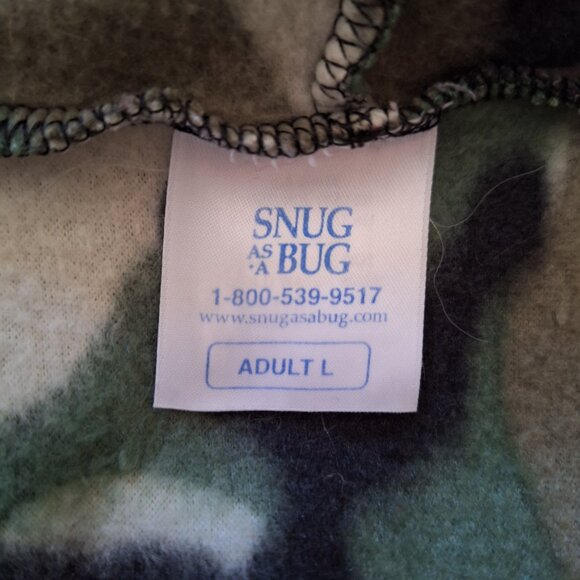 Adult Fleece Camouflage Hooded Onesie Pajamas, Snug As A Bug Large - Picture 8 of 9